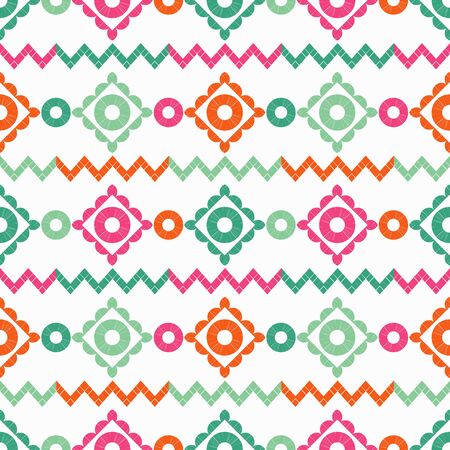 Polka dots seamless pattern. Mosaic of ethnic figures. Patterned texture. Geometric background. Can be used for wallpaper, textile, invitation card, wrapping, web page background.のイラスト素材