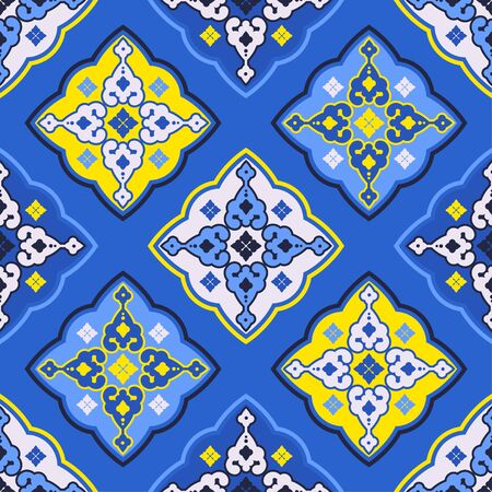 Traditional Islamic design. Vector ornamental seamless background. Geometric patterns in the oriental style. Can be used for wallpaper, textile, invitation card, wrapping, web page background.のイラスト素材