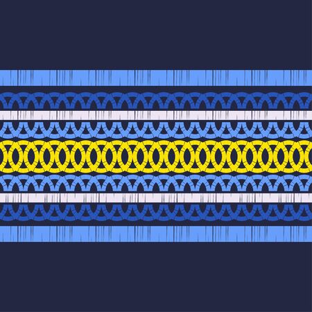 Ethnic boho seamless pattern. Lace. Embroidery on fabric. Patchwork texture. Weaving. Traditional ornament. Tribal pattern. Folk motif. Can be used for wallpaper, textile, wrapping, web. のイラスト素材