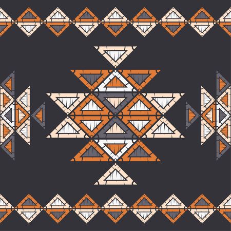 Ethnic boho seamless pattern. Lace. Embroidery on fabric. Patchwork texture. Weaving. Traditional ornament. Tribal pattern. Folk motif. Can be used for wallpaper, textile, wrapping, web. のイラスト素材