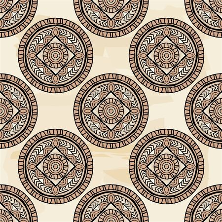 Ethnic boho seamless pattern. Lace. Embroidery on fabric. Patchwork texture. Weaving. Traditional ornament. Tribal pattern. Folk motif. Can be used for wallpaper, textile, wrapping, web.のイラスト素材