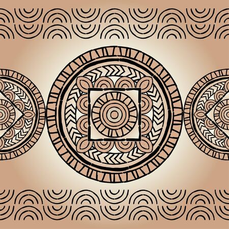 Ethnic boho seamless pattern. Lace. Embroidery on fabric. Patchwork texture. Weaving. Traditional ornament. Tribal pattern. Folk motif. Can be used for wallpaper, textile, wrapping, web.のイラスト素材