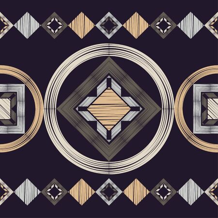 Polka dots seamless pattern. Mosaic of ethnic figures. Patterned texture. Geometric background. Can be used for wallpaper, textile, invitation card, wrapping, web page background.のイラスト素材