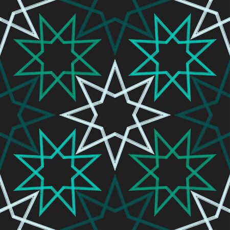 Seamless pattern with Decorative Snowflakes and Stars. Vector illustration for web design or print.のイラスト素材