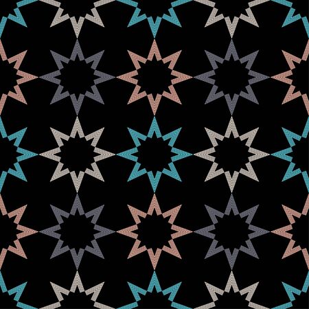 Seamless pattern with Decorative Snowflakes and Stars. Vector illustration for web design or print.のイラスト素材