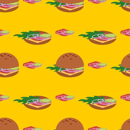 Sandwich and its ingredients. Vector illustration for web design or print.のイラスト素材