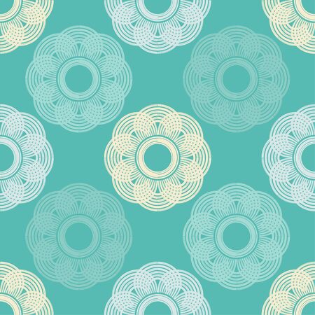 Polka dots seamless pattern. Mosaic of ethnic figures. Patterned texture. Geometric background. Vector illustration for web design or print.のイラスト素材