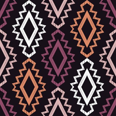 Ethnic boho seamless pattern. Lace. Embroidery on fabric. Patchwork texture. Weaving. Traditional...