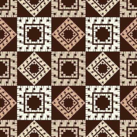 Ethnic boho seamless pattern. Lace. Embroidery on fabric. Patchwork texture. Weaving. Traditional ornament. Tribal pattern. Folk motif. Vector illustration for web design or print.のイラスト素材