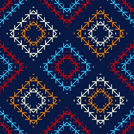Ethnic boho seamless pattern. Lace. Embroidery on fabric. Patchwork texture. Weaving. Traditional...
