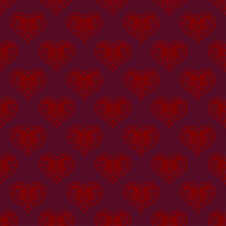 Ethnic boho ornament. Seamless pattern with decorative hearts. Valentine's day. Illustration for web design or print.のイラスト素材
