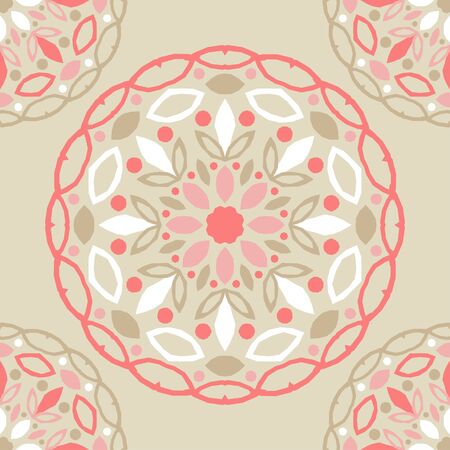 Mandala Flower. Seamless pattern. Vintage decorative elements. Eastern drawing. Vector illustration for web design or print.のイラスト素材