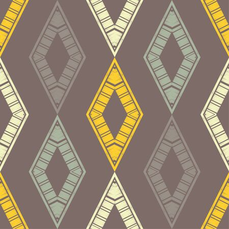 Design of geometric shapes. Rhombus. Hatch. Seamless pattern. Vector illustration for web design or print.のイラスト素材
