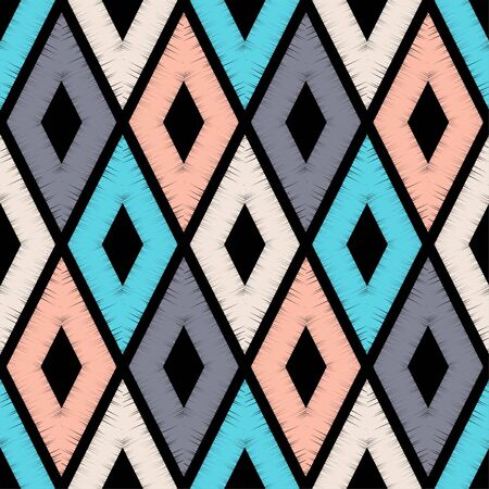 Design of geometric shapes. Rhombus. Hatch. Seamless pattern. Vector illustration for web design or...