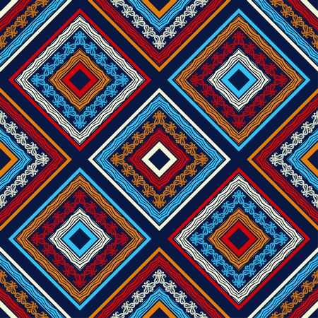 Design with Zebra stripes and Paisley pattern. Seamless background. Tribal motif. Vector illustration for web design or print.のイラスト素材