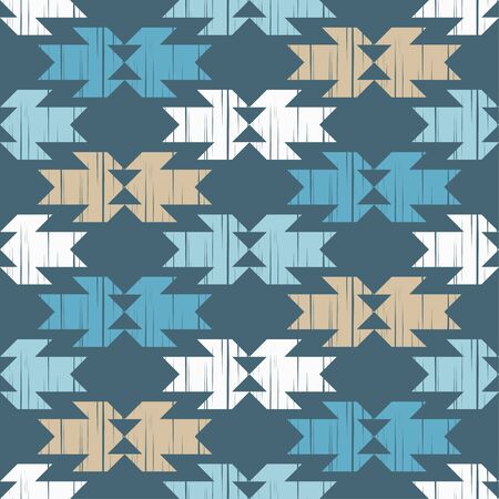 Aztec elements. Design with manual hatching. Ethnic boho ornament. Seamless background. Tribal...