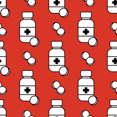 Medicine icons. Flat line style. Horizontal projection. Vector illustration for web design or print.のイラスト素材