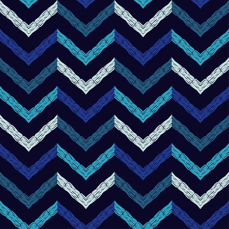 Design with manual hatching. Blue. Patterned texture. Ethnic boho ornament. Seamless background....