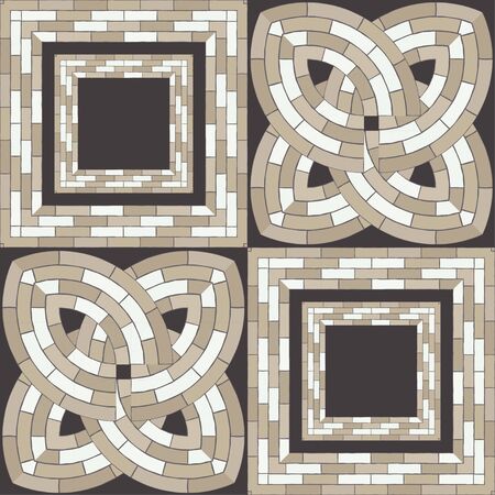 Mosaic of bricks. Gray. Seamless background. Means for the device of masonry walls and floors. Vector illustration for web design or print.のイラスト素材
