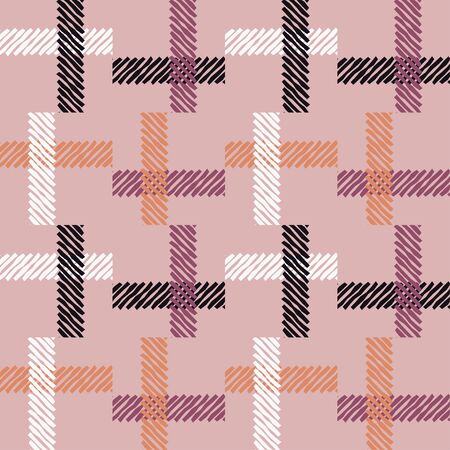 Geometry. Design with manual hatching. Ethnic boho ornament. Seamless background. Tribal motif....