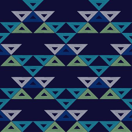 Aztec elements. Seamless pattern. Geometry. Design with manual hatching. Ethnic boho ornament....