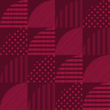 Polka dots seamless pattern. Mosaic of ethnic figures. Patterned texture. Geometric background....