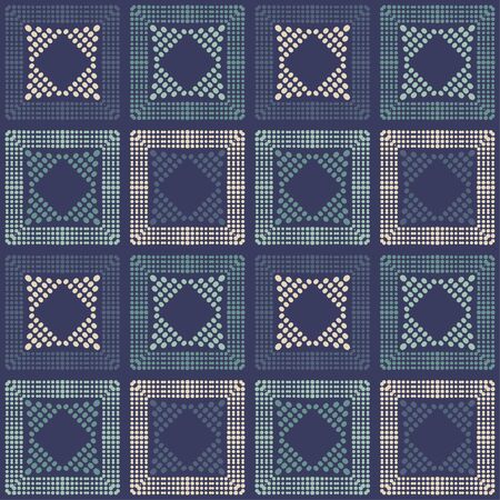 Polka dots seamless pattern. Mosaic of ethnic figures. Patterned texture. Geometric background. Vector illustration for web design or print.のイラスト素材