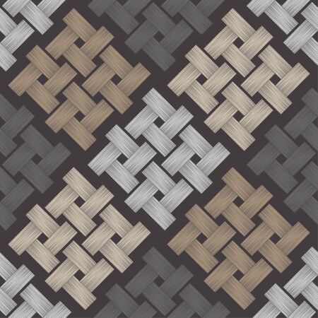 Brown floor with wooden texture. Geometry. Seamless pattern. Vector illustration for web design or print.のイラスト素材