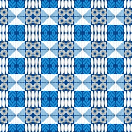 Geometric shapes made of lines. Geometry. Seamless pattern. Design with manual hatching. Ethnic boho ornament. Vector illustration for web design or print.のイラスト素材