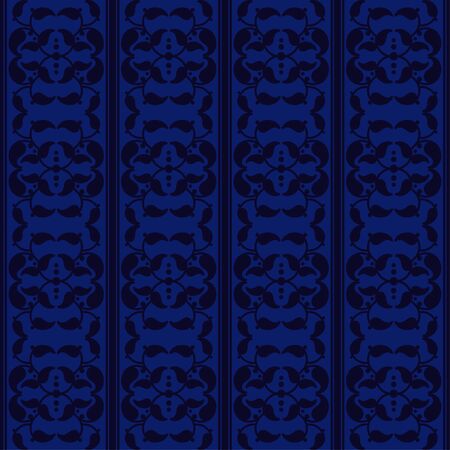 Seamless background with blue Muslim pattern. Geometry. Textile. Ethnic boho ornament. Vector illustration for web design or print.のイラスト素材