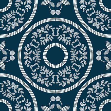 Embroidery of spring and summer flowers. Seamless pattern. Illustration for web design or print.