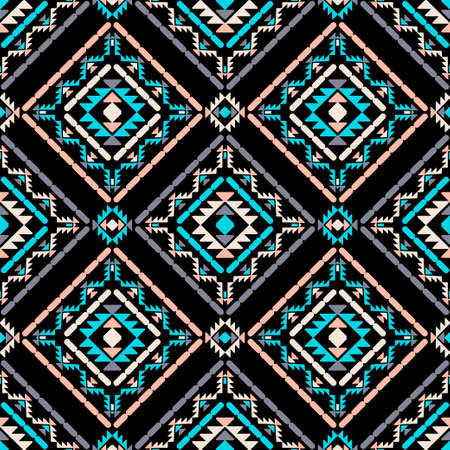 Aztec elements. Seamless pattern. Geometry. Ethnic boho ornament. Tribal motif. Vector illustration...