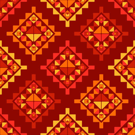 Aztec elements. Seamless pattern. Geometry. Ethnic boho ornament. Tribal motif. Vector illustration for web design or print.のイラスト素材