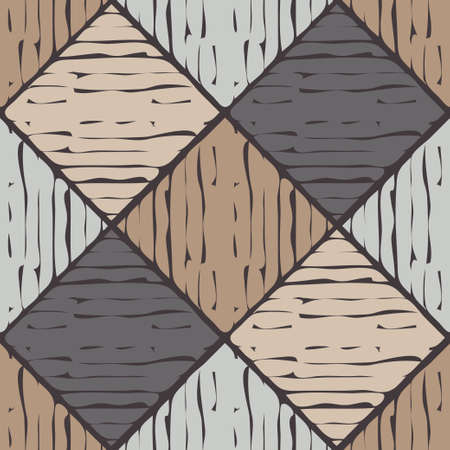 Mosaic with geometric shapes. Geometry. Seamless pattern. Design with manual hatching. Textile. Ethnic boho ornament.のイラスト素材