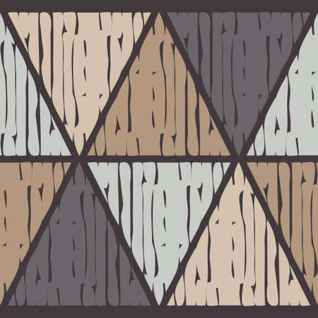 Mosaic with geometric shapes. Geometry. Seamless pattern. Design with manual hatching. Textile....