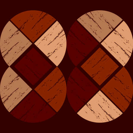 Brown floor with wooden texture. Netting. Ethnic boho ornament. Geometry. Seamless pattern. Vector illustration for web design or print.のイラスト素材