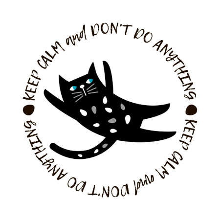 Decorative painted cats. Cute cartoon. Vector illustration for web design or print.のイラスト素材