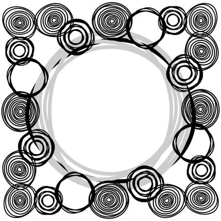 Postcard.Abstract Doodle. Geometric pattern in 80-90s style. Design with manual hatching. Vector illustration for web design or print.のイラスト素材