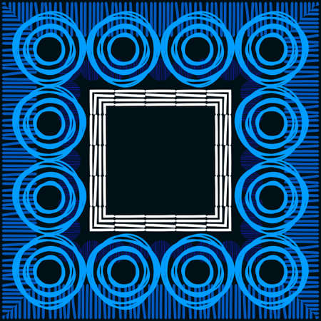 Postcard.Abstract Doodle. Geometric pattern in 80-90s style. Design with manual hatching. Vector illustration for web design or print.のイラスト素材