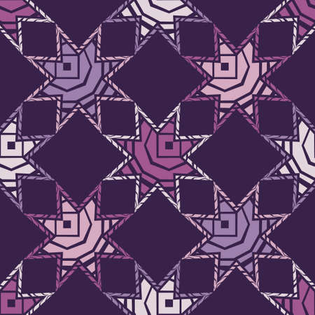 Roses. Mosaic with geometric shapes. Seamless pattern.