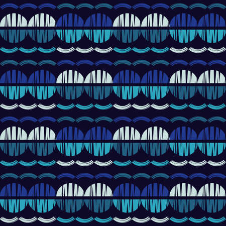 Mosaic with geometric shapes. Seamless pattern. Design with manual hatching. Textile. Ethnic boho ornament. Vector illustration for web design or print.のイラスト素材