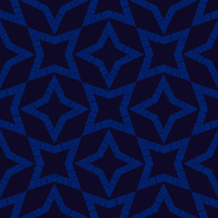 Mosaic with geometric shapes. Seamless pattern. Design with manual hatching. Textile. Ethnic boho...
