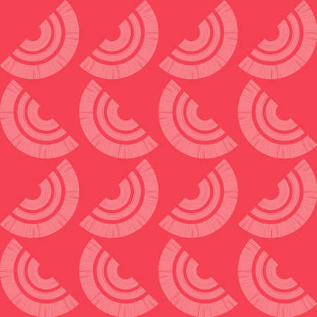 Polka dots seamless pattern. Striped circles and semi-circles. Mosaic of ethnic figures. Patterned texture. Geometric background. Vector illustration for web design or print.のイラスト素材