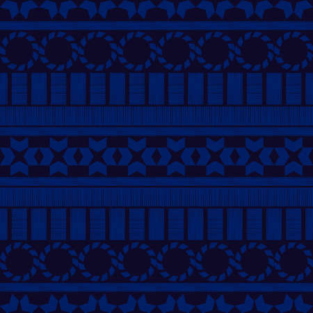 Mosaic with geometric shapes. Seamless pattern. Design with manual hatching. Textile. Ethnic boho...