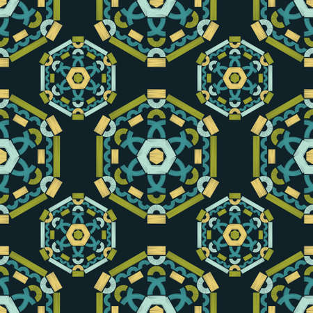 Christmas decorative snowflakes. Geometrical figure. Seamless background. Boho style. Vector...