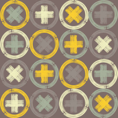 Distressed fabric texture. Material from threads. Grunge background. Seamless pattern. Vector illustration for web design or print.のイラスト素材