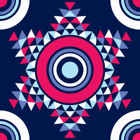 Aztec elements from triangles. Seamless pattern. Textile. Ethnic boho ornament. Vector illustration for web design or print.のイラスト素材