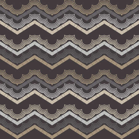 Seamless zigzag pattern. Abstract background for textile design. Manual hatching. Ethnic boho...