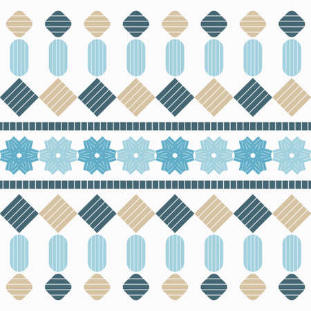 Christmas decorative snowflakes. Geometrical figure. Seamless background. Boho style.のイラスト素材