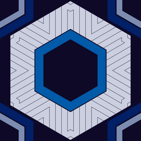 Hexagons. Mosaic with geometric shapes. Seamless pattern. Design with manual hatching. Textile. Ethnic boho ornament. Vector illustration for web design or print.のイラスト素材